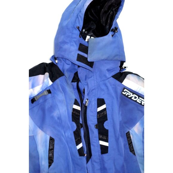 Spyder Dermizax EV Ski Jacket Xstatic Insulation Blue Spider Web Y2K Techcore - Picture 2 of 13